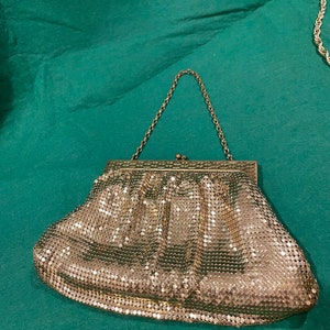 Vintage Whiting & Davis Gold Mesh Evening Purse - 1930s