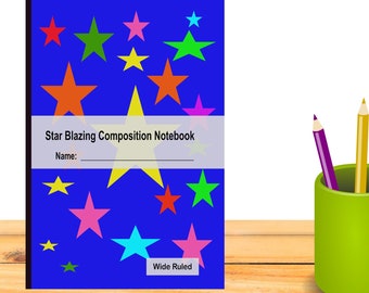 Composition Notebook for Kids, Stars Notebook, Journal, Lined Pages, Wide Ruled