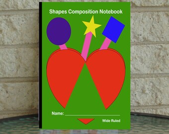 Shapes Composition Notebook: Wide Ruled