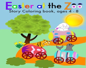 Easter Coloring Book for Children, Zoo Animals