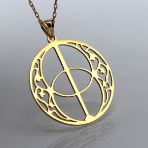 Vesica Piscis 18k 14k Real Solid Gold - Collar de encanto Geometría Sagrada - Joyería personalizada - colgante de diseño