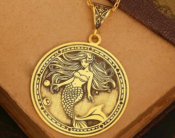 Mermaid 925 Sterling Silver Pendant: Ocean Goddess Necklace