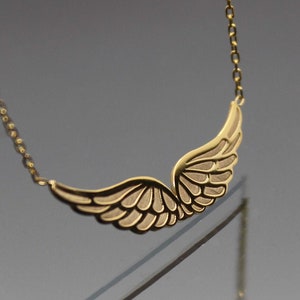 Angel Wings 14k 18k Real Gold Necklace Pendant Gold in Angel Wings ...