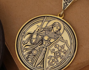 Heilige Jeanne d'Arc 925 sterlingzilveren hanger: Franse geschiedenis religieus cadeau