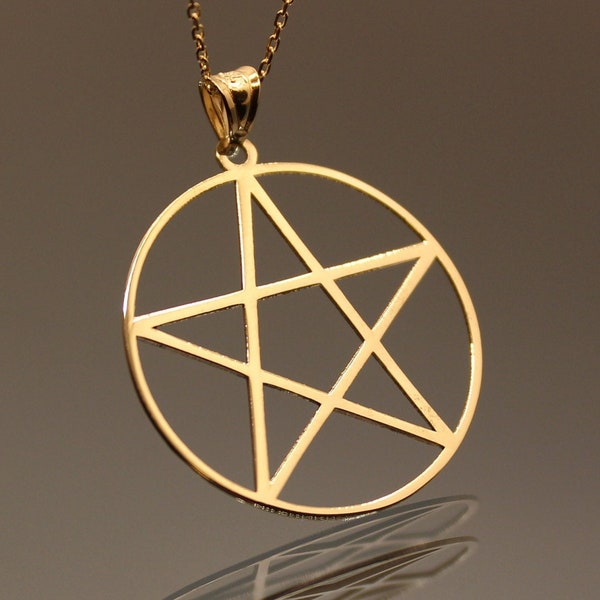 Pentagram 18k 14k Real Solid Gold - Star Charm - Mystic Seymbol - Star Charm - Pentacle Charm - Geometric Design - Personalized jewelry