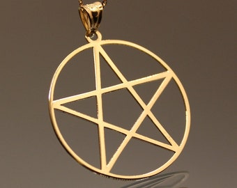 Pentagram 18k 14k Real Solid Gold - Star Charm - Mystic Seymbol - Star Charm - Pentacle Charm - Geometric Design - Personalized jewelry