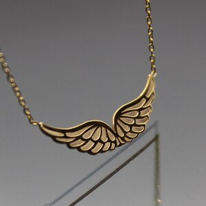 Real gold angel wing necklace clearance