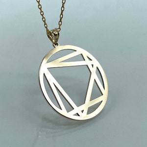 Gann Symbol 14k 18k Real Gold Necklace Pendant - Gann Symbol Necklace - Mysterious Emblem - Gold in Gann - Gann Square