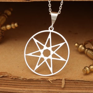 Sterling Silver Elven Star Pendant: Septagram Witch Jewelry
