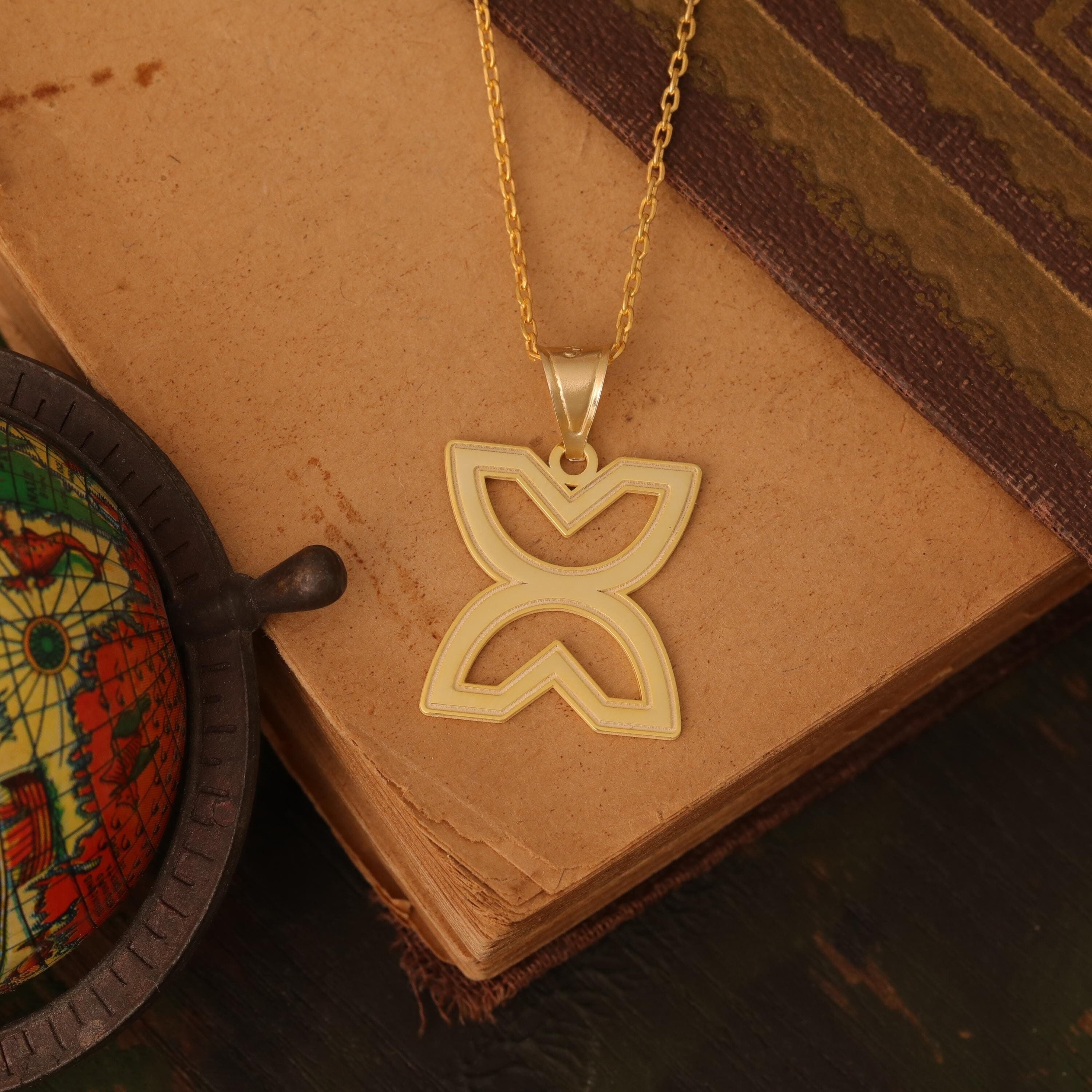 14K or 18K Solid Gold Fawohodie Pendant, Adinkra Jewelry - Etsy