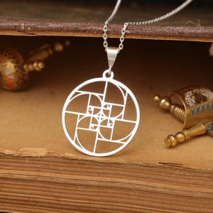 Sterling Silver Fibonacci Pendant: Golden Ratio Artisan Necklace