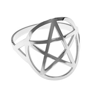 Star Ring 925 Sterling Silver Ring - Silver Pentagram Ring - Witches Mystic Ring - Pentacle Ring - Personalize