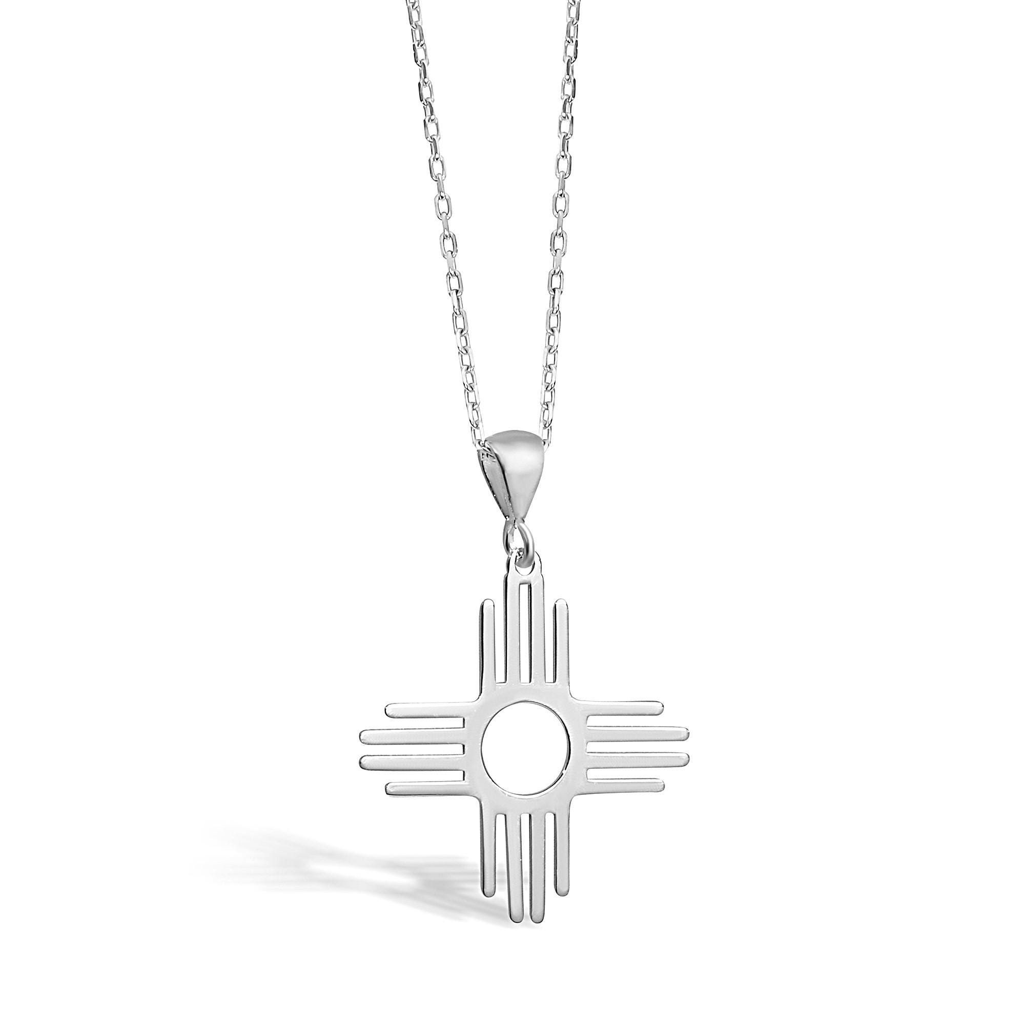 925 Sterling Silver Zia Sun Pendant, New Mexico Jewelry - Etsy