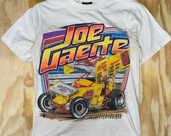 Vintage y2k racing midget car 90s joe gaerte bright t-shirt