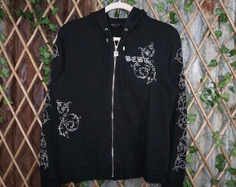 Large - Vintage Y2K BCBG grunge bling 2000s femme hoodie