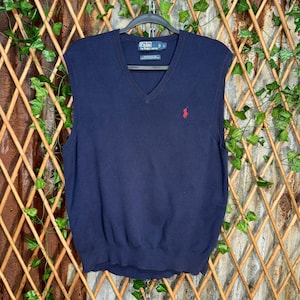 Polo vintage Y2K di Ralph Lauren, gilet ricamato anni 2000