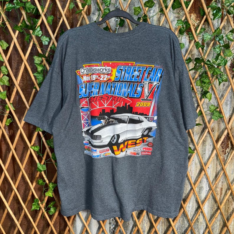 Vintage Y2K NHRA hot rod racing 00s las vegas nascar t-shirt image 2