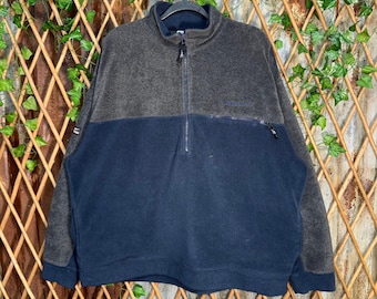sweat-shirt vintage Reebok des années 2000 brodé 1/2 zip polaire