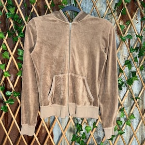 Vintage y2k juicy couture velour 2000s femme zip up hoodie