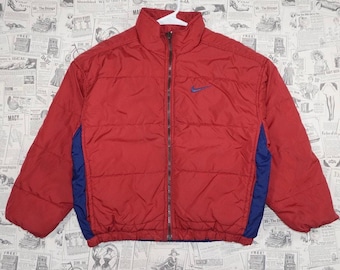 Mediana - Chaqueta acolchada con cremallera Nike estilo vintage Y2K de los años 90