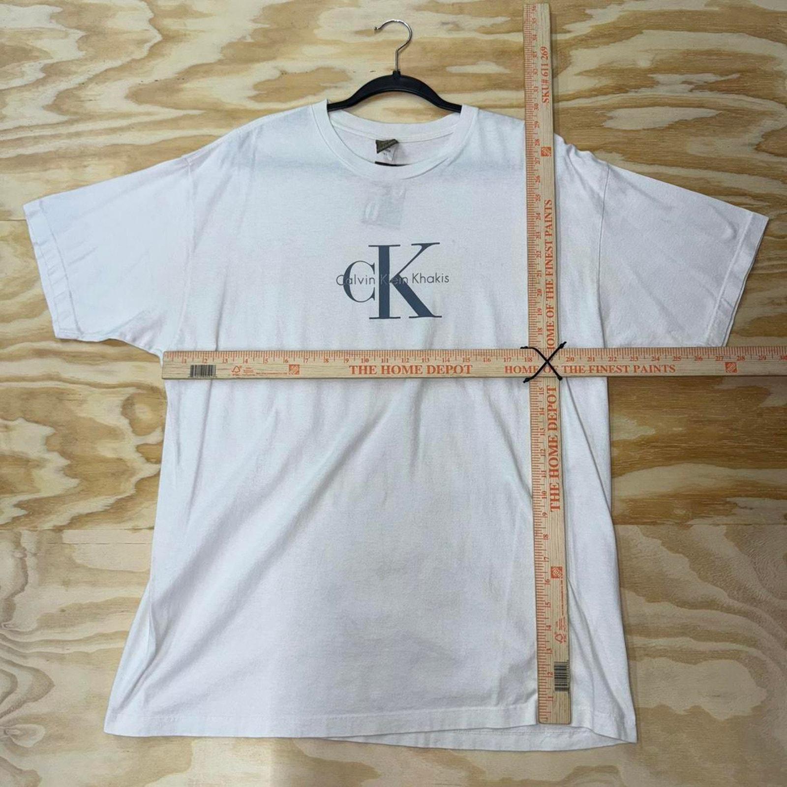 Vintage Y2k Calvin Klein Khakis CK Logo 1990s White T-shirt - Etsy