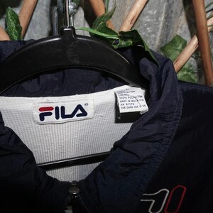 Large - Vintage Y2K Fila embroider 2tone zip up windbreaker image 3
