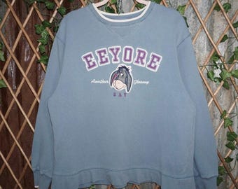 Medium- Vintage Y2K Eeyore patch embroider disney sweatshirt