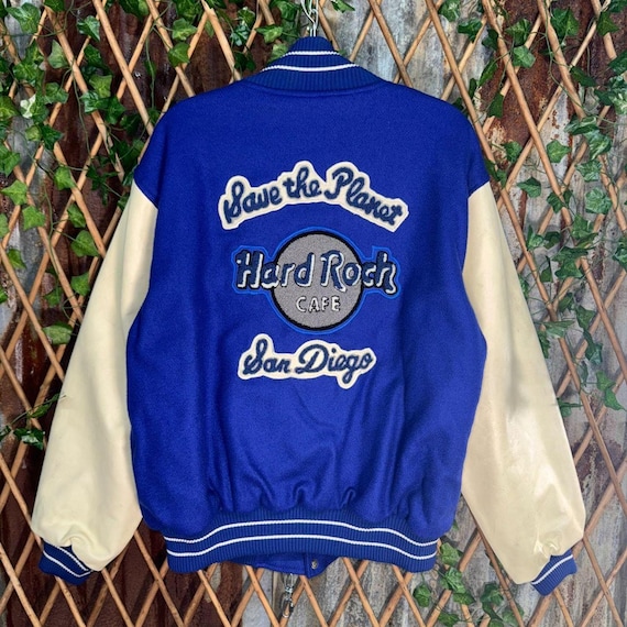 Vintage Hard Rock Cafe SD 1990s Embroidered Letterman Jacket