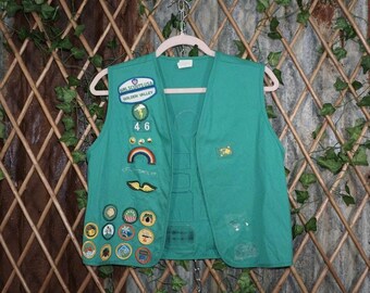 Large - Vintage Y2K Girl Scouts USA 1990s youth patch vest