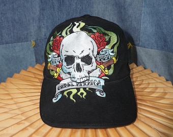 Fitted - Vintage Y2K Grunge Skull Rose Six Flags 2000s Hat - Etsy