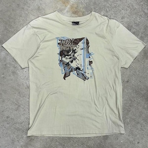 Y2k fox racing beige T-Shirt motocross