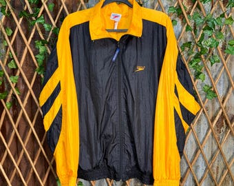Vintage 90's Speedo® Blue and White Zip-up Windbreaker Jacket - Etsy