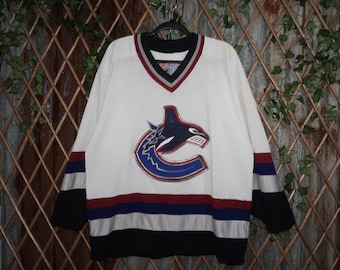 Camiseta de hockey vintage de la NHL de los Vancouver Canucks (ccm) del año 2000 (grande)