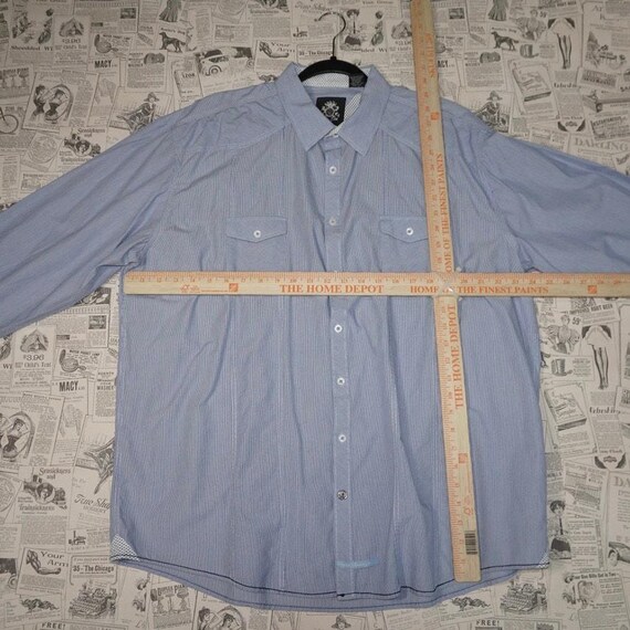 2000s dress shirt Small 2000s Gray and Black Stripe Dress Shirt Long Sleeve Button Up