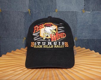 OSFA - Sombrero bordado Sturgis vintage Y2K Feel the Wind 1999