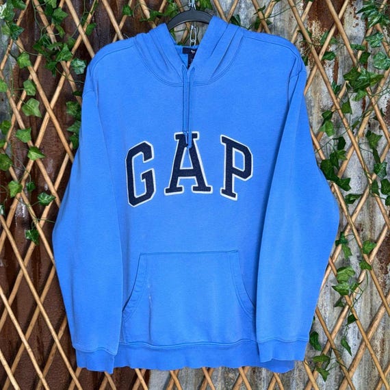 Vintage Y2k Gap Arc Embroidered Blue 2000s Hoodie Sweatshirt - Etsy