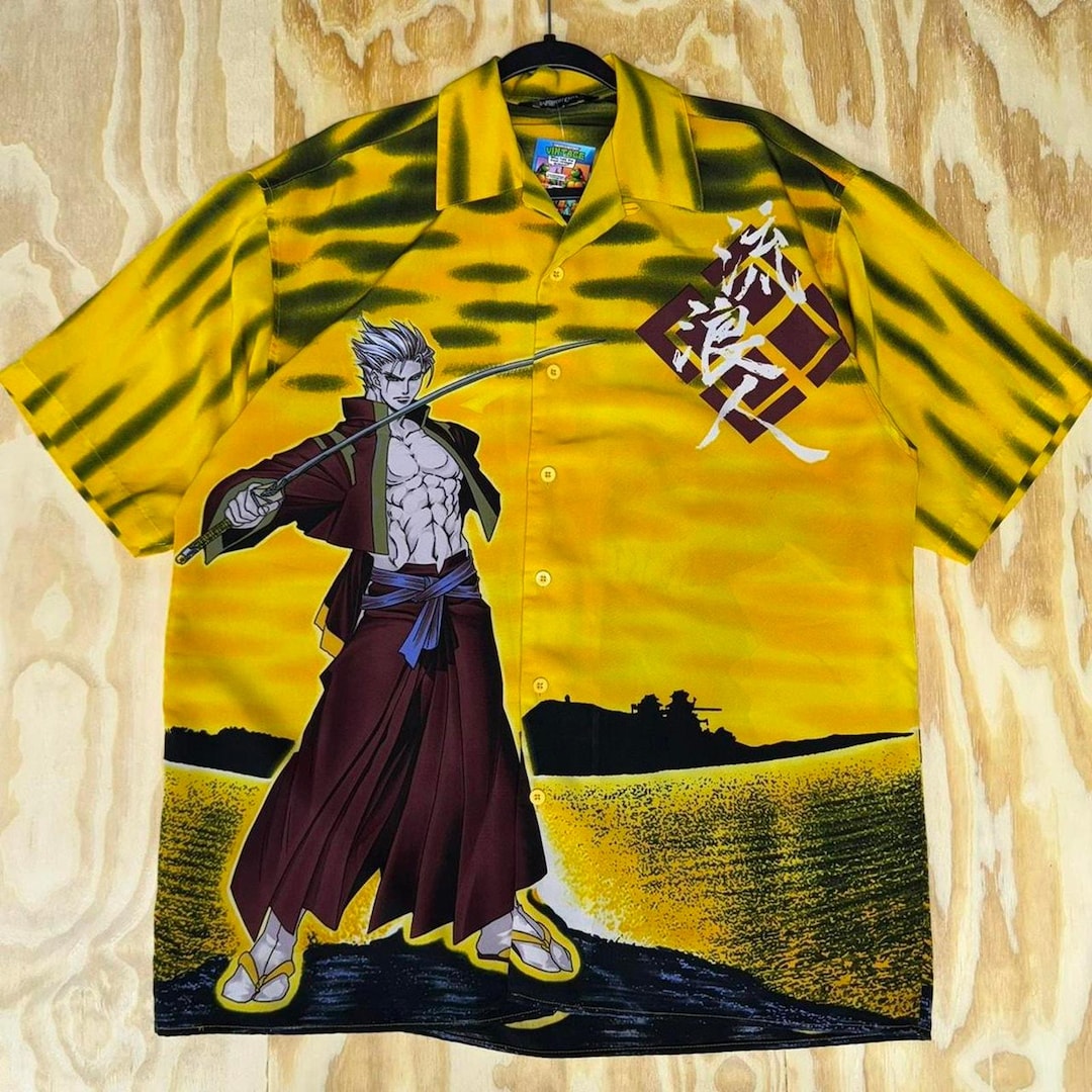 XL - Vintage Y2k Anime Style Button up T-shirt - Etsy