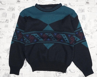 Mediana - Suéter de punto vintage Y2K de Michael Gerald de los años 90