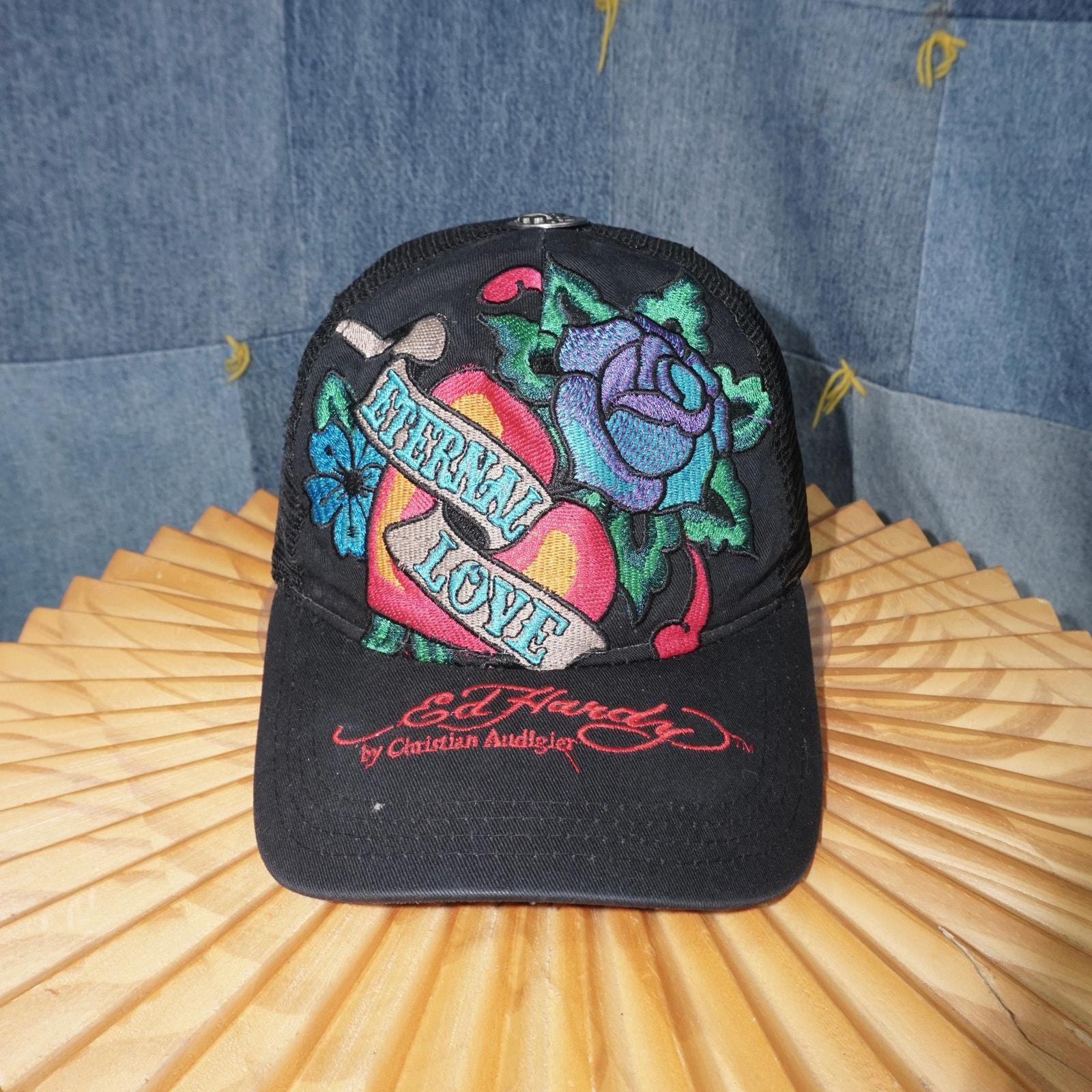 OSFA - Vintage Y2K Ed Hardy Christian Audigier Embroider Hat 