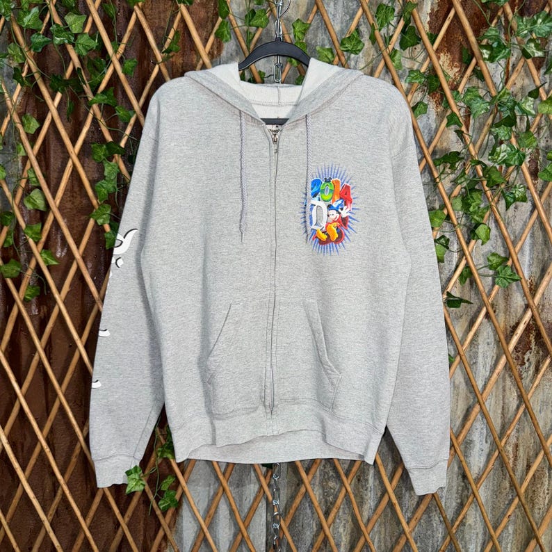Vintage Y2K Mickey Mouse disneyland kid core zip up hoodie image 2