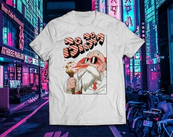 Master Roshi Anime Funny White Tee
