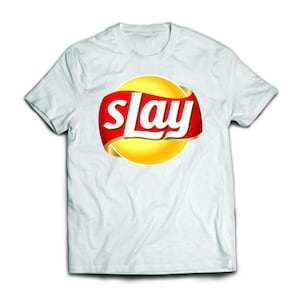 Funny Lay Slay Potato Chip White Tee