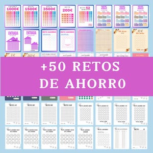 Más de 50 Plantillas de Ahorro Imprimibles - Retos y desafíos de ahorro para mejorar tu economía.