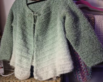 Crochet green cardigan