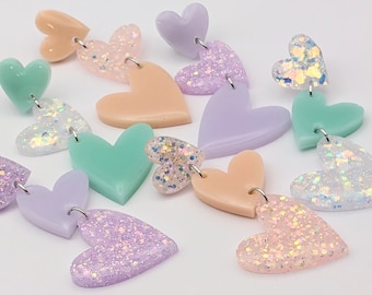 Handmade Love In Pastels: Earrings Jewelry Heart Gift
