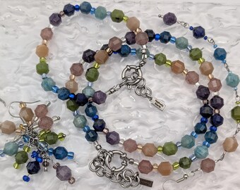 Handmade 7 Gemstones Multicolor Necklace Bracelet Earrings Gift