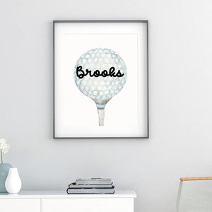 Personalized Big Golf ball wall art print, Custom golf wall art print with name, Golf art, Baby Name Sign, Gift for golfer, printed for you