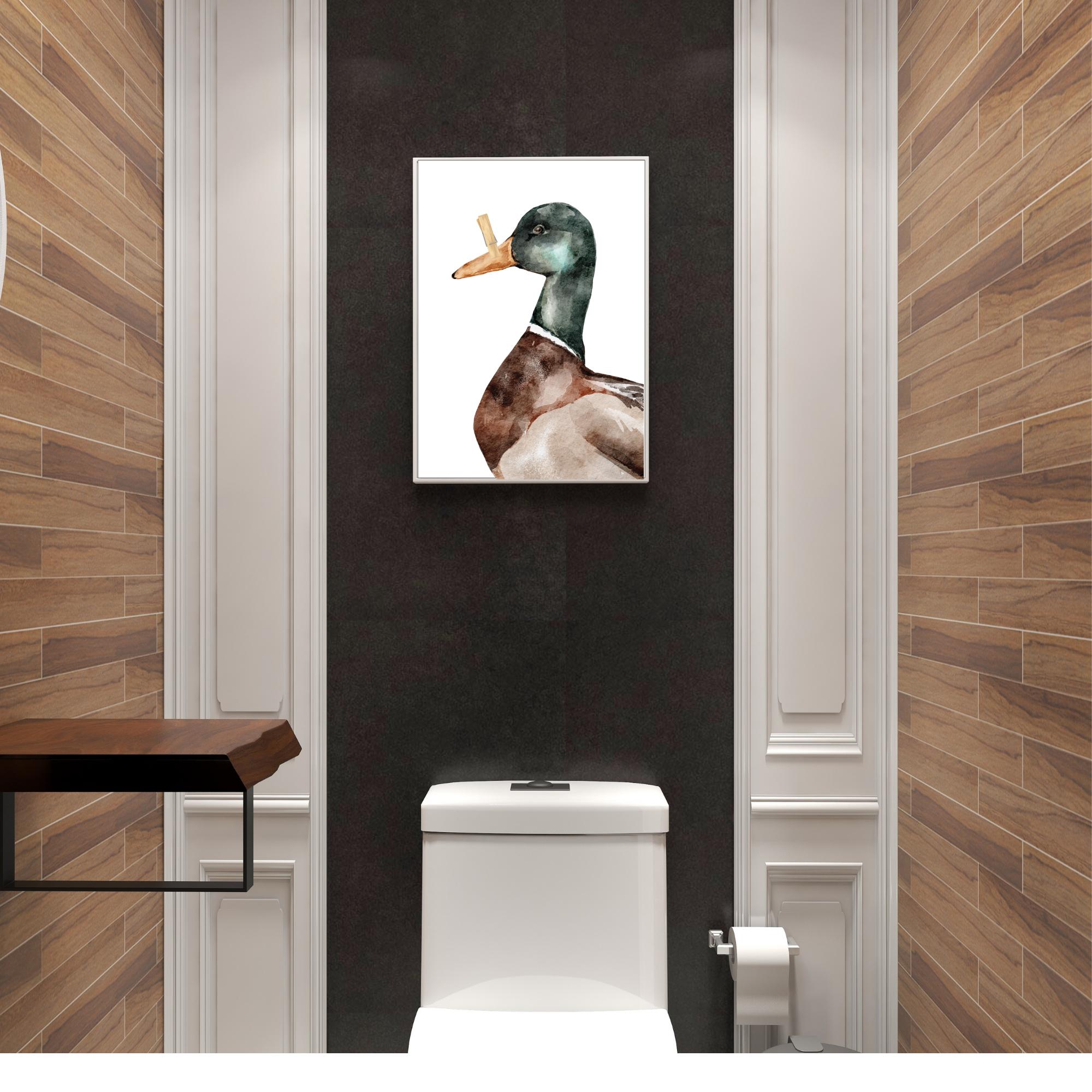 Funny Bathroom Duck Wall Art Print, Funny Bathroom Art Print, Duck ...