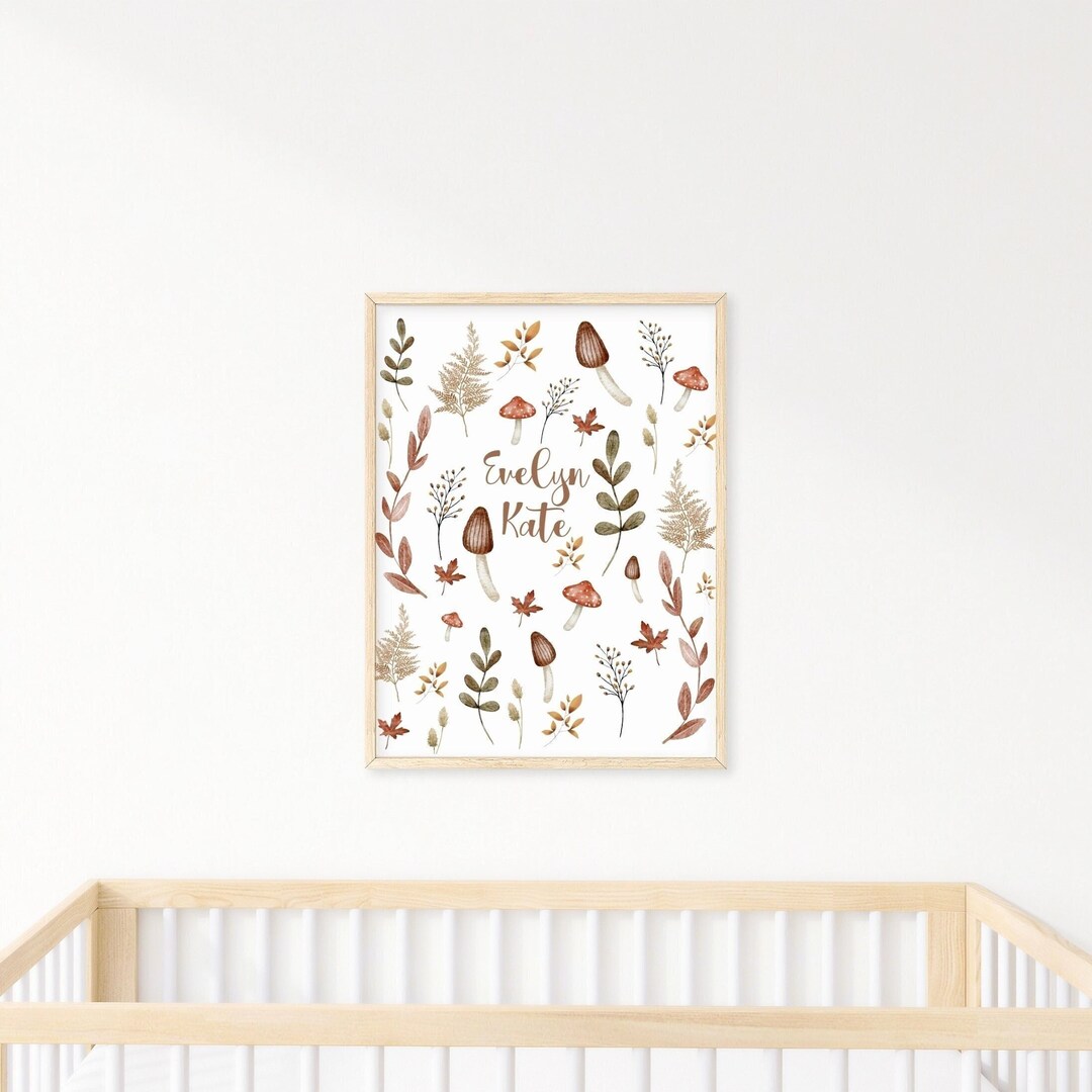 Personalized Watercolor Wildflower Wall Art Print, Wildflower Nursery ...