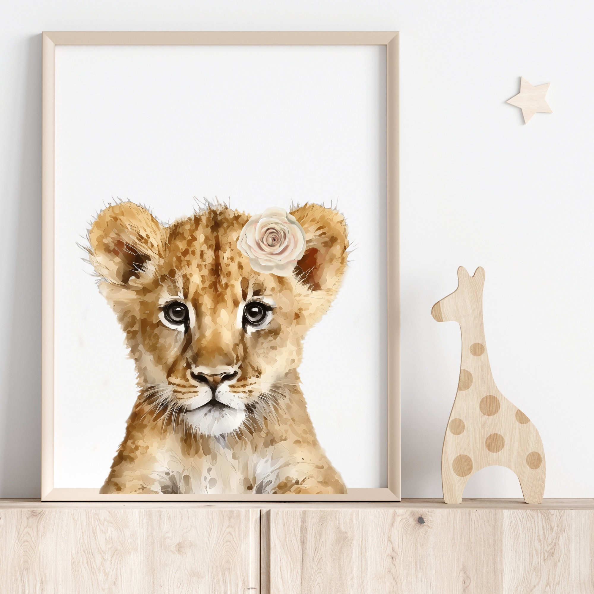 Baby Jungle Animals Wall Art Set of 6 Prints Safari Animals Etsy